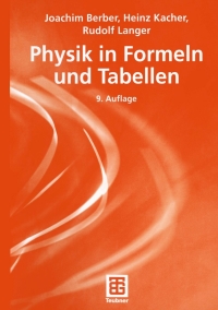 Cover image: Physik in Formeln und Tabellen 9th edition 9783519232001