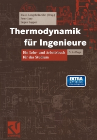 Cover image: Thermodynamik für Ingenieure 5th edition 9783528447854