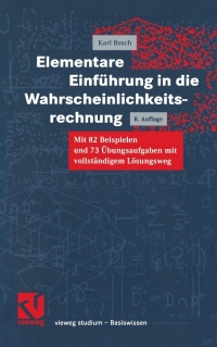 表紙画像: Elementare Einführung in die Wahrscheinlichkeitsrechnung 8th edition 9783528772253