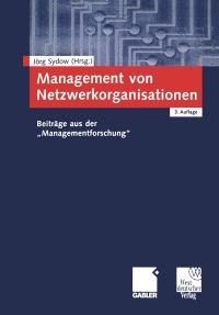 Imagen de portada: Management von Netzwerkorganisationen 3rd edition 9783409314886