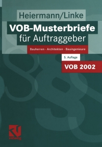 Imagen de portada: VOB-Musterbriefe für Auftraggeber 5th edition 9783528116644