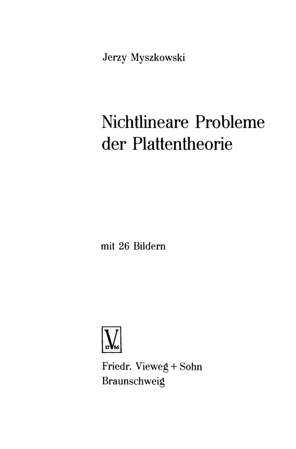 Nichtlineare Probleme der Plattentheorie
