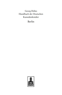 Imagen de portada: Dehio - Handbuch der deutschen Kunstdenkmäler / Berlin 3rd edition 9783422031111