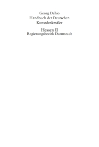 صورة الغلاف: Dehio - Handbuch der deutschen Kunstdenkmäler / Hessen II 2nd edition 9783422031173