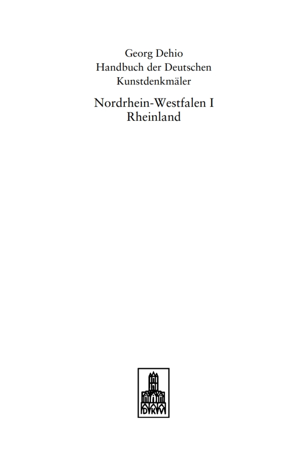 Nordrhein-Westfalen I Rheinland 1st Edition