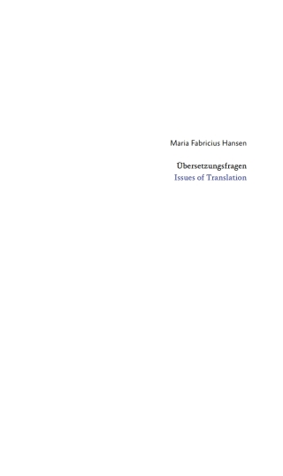 Cover image: Übersetzungsfragen 1st edition 9783422802520