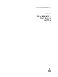 Titelbild: Erinnerungen, geschrieben in Stein 1st edition 9783422074200