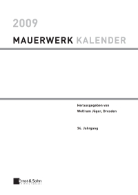 Cover image: Mauerwerk Kalender 2009 1st edition 9783433029084