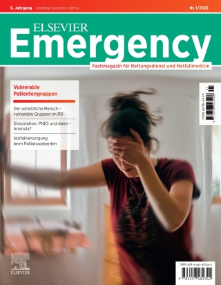 Cover image: ELSEVIER Emergency. Vulnerable Patientengruppen. 1/2025: Fachmagazin für Rettungsdienst und Notfallmedizin 9783437482342