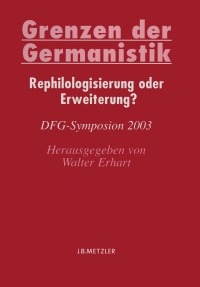 Cover image: Grenzen der Germanistik 1st edition 9783476020475