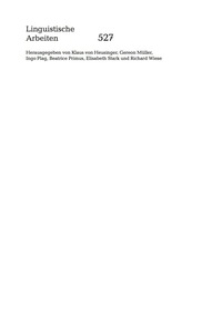 Titelbild: Lexical Semantics and Diachronic Morphology 1st edition 9783484305274