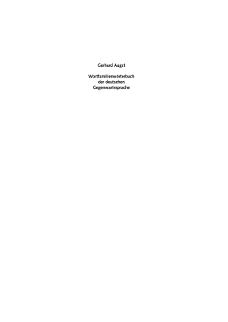 Cover image: Wortfamilienwörterbuch der deutschen Gegenwartssprache 2nd edition 9783484110069