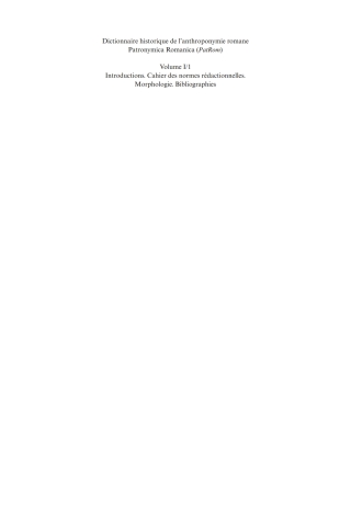 Cover image: Introduction. Cahier des normes rédactionelles. Morphologie. Abréviations et sigles 1st edition 9783484507012