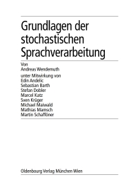 Titelbild: Grundlagen der stochastischen Sprachverarbeitung 1st edition 9783486576108