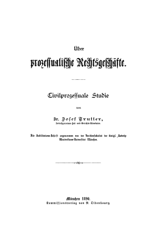 表紙画像: Über prozessualische Rechtsgeschäfte 1st edition 9783486726435