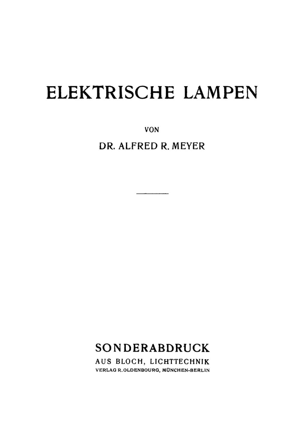 Elektrische Lampen 1st Edition