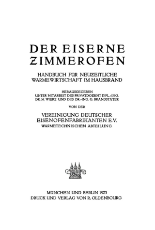 Imagen de portada: Der eiserne Zimmerofen 1st edition 9783486749151