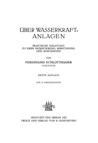 Cover image: Über Wasserkraftanlagen 3rd edition 9783486749885