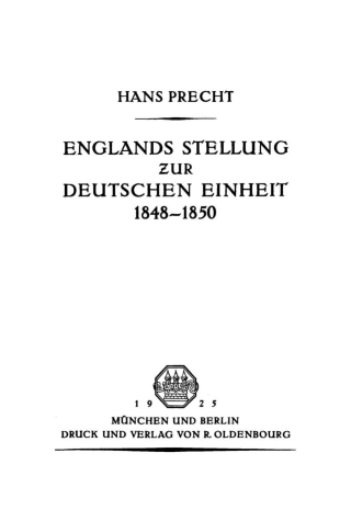 Immagine di copertina: Englands Stellung zur Deutschen Einheit 1848–1850 1st edition 9783486751727