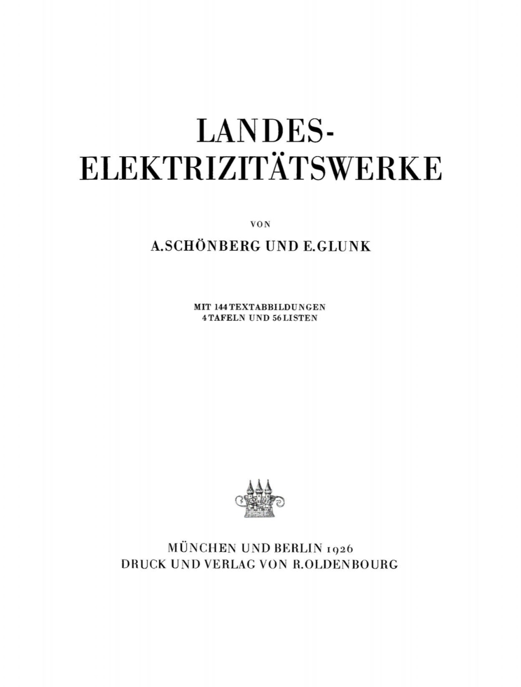 Landes-Elektrizitätswerke 1st Edition