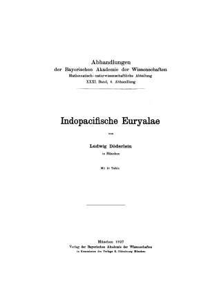 Imagen de portada: Indopacifische Euryalae 1st edition 9783486755442