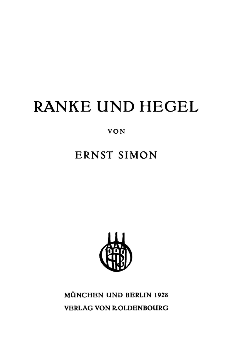 Ranke und Hegel 1st Edition