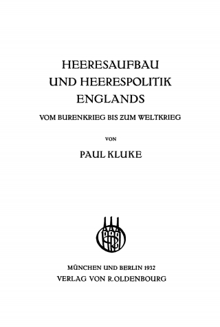 Cover image: Heeresaufbau und Heerespolitik Englands 1st edition 9783486764475
