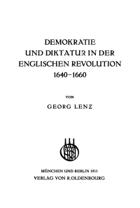 Immagine di copertina: Demokratie und Diktatur in der englischen Revolution 1640–1660 1st edition 9783486764819