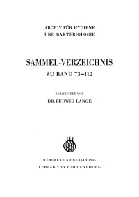 Cover image: Sammel-Verzeichnis zu Band 73–112 1st edition 9783486765908