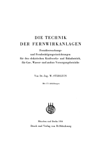 Cover image: Die Technik der Fernwirkanlagen 1st edition 9783486766950