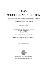 صورة الغلاف: Das Weltfernsprechen 1st edition 9783486767018