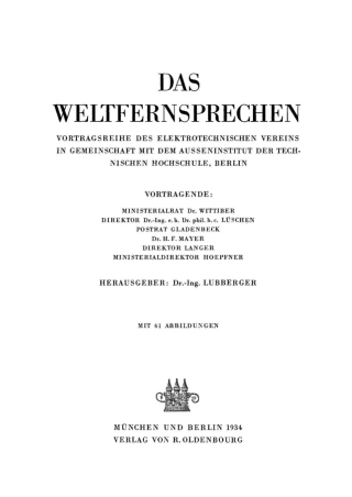 Cover image: Das Weltfernsprechen 1st edition 9783486767018