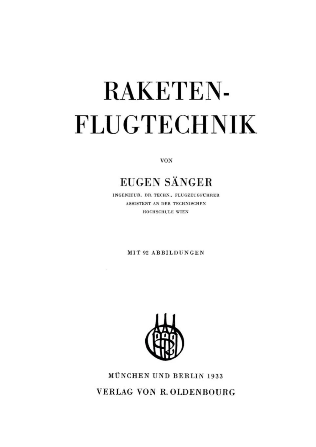 Raketen-Flugtechnik 1st Edition