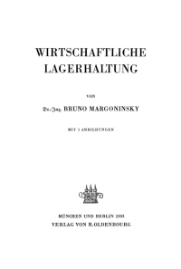 Cover image: Wirtschaftliche Lagerhaltung 1st edition 9783486767902