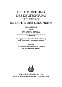 Titelbild: Die Ausbreitung des Deutschtums im Vintschgau und im Eisacktal und Pustertal 1st edition 9783486768169