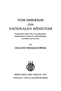 Cover image: Vom Imperium zum Nationalen Königtum 1st edition 9783486768541