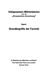 Cover image: Vielsprachen-Wörterbuch nach der “Einsprachen-Anordnung” 1st edition 9783486768701