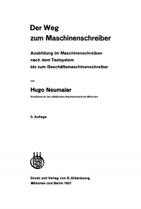 Cover image: Der Weg zum Maschinenschreiber 9th edition 9783486769432