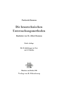 صورة الغلاف: Die brautechnischen Untersuchungsmethoden 5th edition 9783486769630