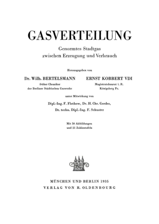 Cover image: Gasverteilung 1st edition 9783486770124