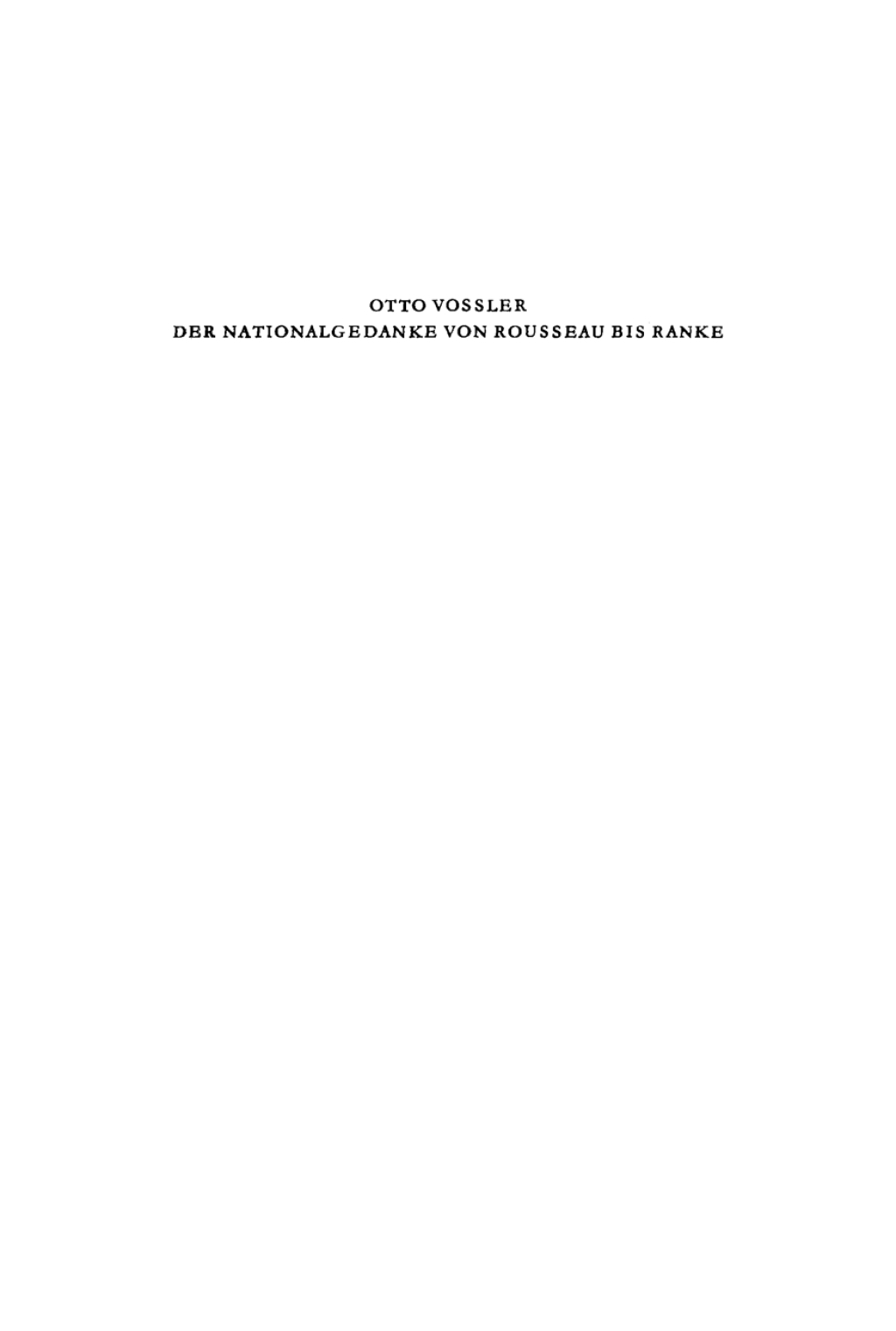 Der Nationalgedanke von Rousseau bis Ranke 1st Edition