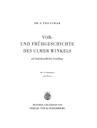 Cover image: Vor- und Frühgeschichte des Ulmer Winkels 1st edition 9783486771848