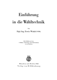 Cover image: Einführung in die Wähltechnik 1st edition 9783486773422