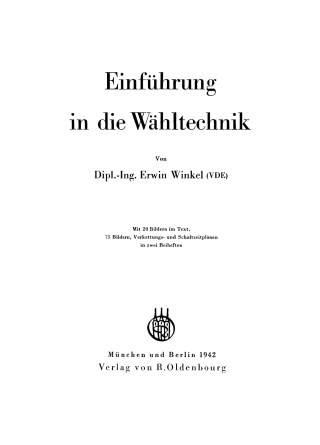 Cover image: Einführung in die Wähltechnik 1st edition 9783486773422