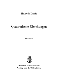 Omslagafbeelding: Quadratische Gleichungen 1st edition 9783486773606