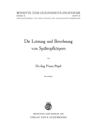 Imagen de portada: Die Leistung und Berechnung von Spültropfkörpern 1st edition 9783486773743