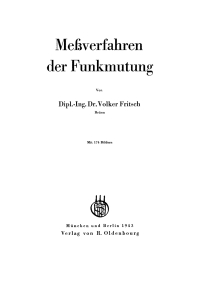 Cover image: Meßverfahren der Funkmutung 1st edition 9783486774351