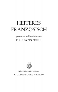 Cover image: Heiteres Französisch 1st edition 9783486775631