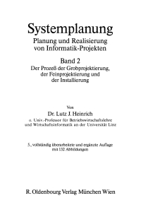 Cover image: Systemplanung. Planung und Realisierung von Informatik-Projekten 5th edition 9783486231335