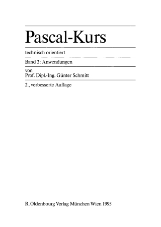 Cover image: Pascal-Kurs - technisch orientiert 2nd edition 9783486232790